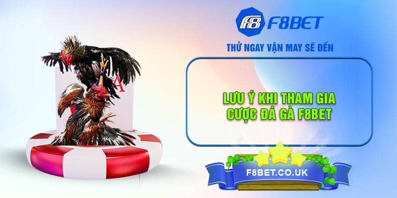 Lưu ý khi tham gia cược Đá Gà F8bet